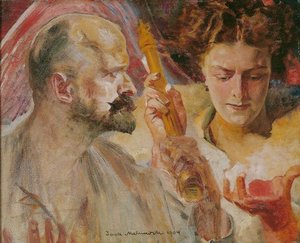 Self-portrait With Muse Holding Sceptre And Orb — Jacek Malczewski