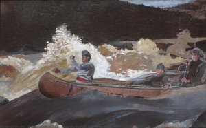 Canoas En Rápidos, Río Saguenay — Winslow Homer