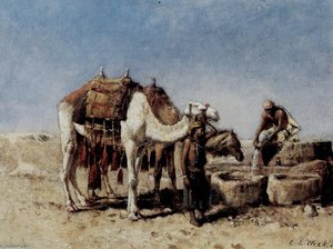 Camels At A Well, Tangiers — Edwin Lord Weeks