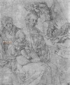 María Y El Niño, Coronados Por Un Ángel Y Santa Ana — Albrecht Dürer