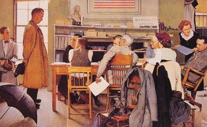Visits A Ration Board — Norman Rockwell