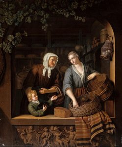The Grocer’s Shop, Frans Van Mieris (ii), 1715 — Frans Van Mieris