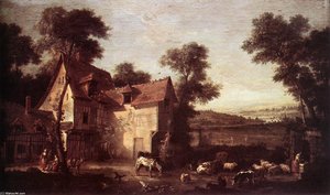 Farmhouse — Jean-baptiste Oudry