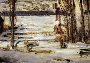 Una Mattina Di Neve - Hudson River — George Wesley Bellows