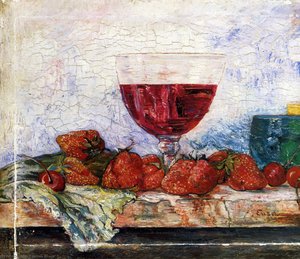 Verre De Vin Rouge Fraises Et Cerises — James Ensor