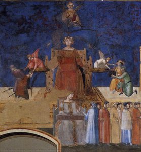 Allegory Of The Good Government (left View, Detail) — Ambrogio Lorencetti