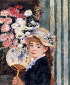Dziewczyna Z Fanką — Pierre-auguste Renoir