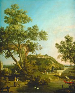 Capriccio Di Paesaggio Inglese Con Un Palazzo — Giovanni Antonio Canal