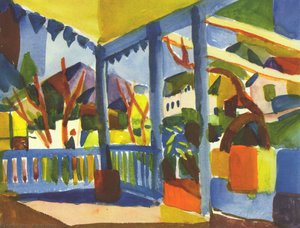 Terrace Of The Country House In St. Germain — August Macke