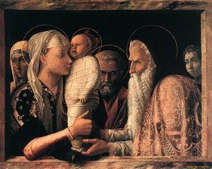 Představení V Chrámu — Andrea Mantegna