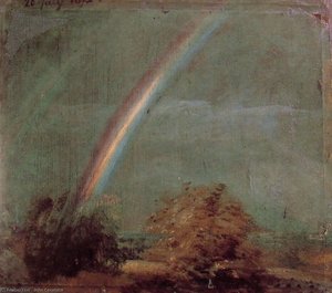 Landschaft mit einem Doppelregenbogen