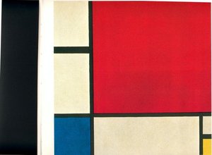 Composition with red blue and yellow