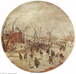 Paesaggio Invernale Con Pattinatori — Hendrick Avercamp