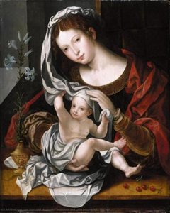 Madonna And Child Playing With The Veil — Jan Gossaert (mabuse)