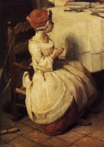 The Prayer Before Meal (detail) — Jean-baptiste-siméon Chardin