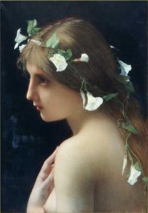 Nymph With Morning Glory Flowers — Jules Joseph Lefebvre
