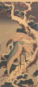 Cranes On Pine Tree — Hokusai