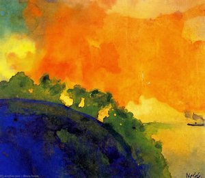 Mountain Slope Over The Sea — Emile Nolde