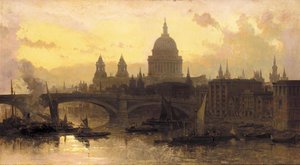 St. Pauls From The Thames, Looking West — David Roberts