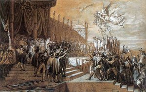 Studio Per La Distribuzione Degli Stendardi Aquilei — Jacques-louis David