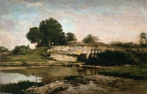 The Sluice-gate At Optevoz (isère) — Charles-françois Daubigny