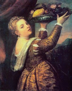 Young Woman With A Dish Of Fruit — Titian