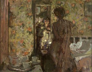 The Bedroom With Oil Lamps — Bernard Dunstan