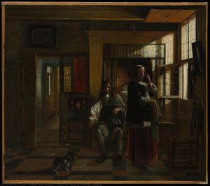 Interior With A Young Couple — Питер Де Хух
