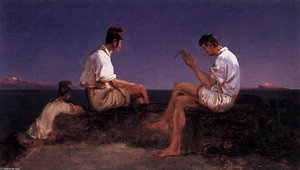 Fishermen At The Gulf Of Naples — Carl Blechen