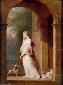 A Young Woman Standing In An Archway — Jean Baptiste Mallet