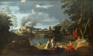 Orfusz És Eurídike (folyamó Táj Orfusz És Eurídikevel) — Poussin