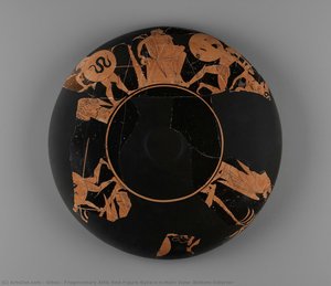 Fragmentary Attic Red-figure Kylix\n\n(main View, Bottom/exterior) — Oltos