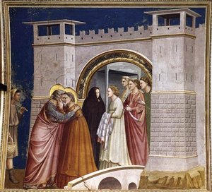 De Ontmoeting Aan De Gouden Poort — Giotto Di Bondone