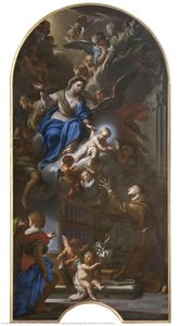 Proráčení Panny Marie Dítětem Svatého Antonína — Francesco Trevisani