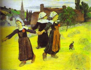 Breton Girls Dancing — Eugène Henri Paul Gauguin