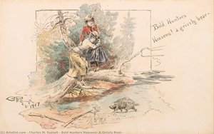 Tapferer Jäger Himmel! Ein Grizzlybär— — Charles Marion Russell