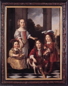 Portrait Of Four Children — Nicolaes Maes