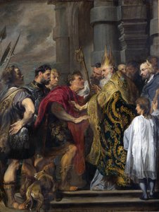 Emperor Theodosius Forbidden by St Ambrose To Enter Milan Cathedral