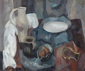 Still Life In Grey And Brown — Sir William George Gillies