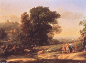 Paesaggio Con Cefalo E Procris Riuniti Da Diana — Claude Lorrain (claude Gellée)