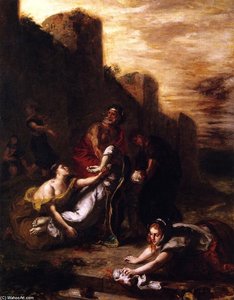 Les Disciples Et Sainte Hélène Portant Le Corps De Saint Stephen — Eugène Delacroix