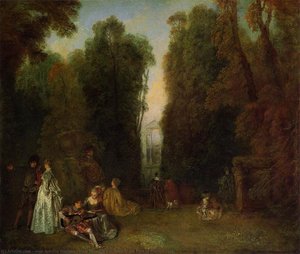 Vista A Través De Los Árboles En El Parque De Pierre Crozat — Jean-antoine Watteau