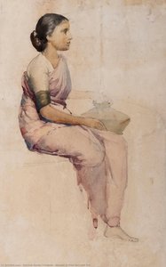 Donna In Sari Rosa Con Vaso — António Xavier Trindade