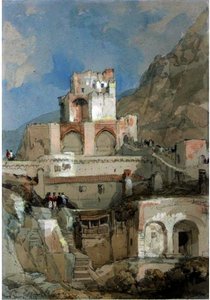 British Soldiers Before The Tower Of The Old Moorish Citadel In Gibraltar — David Roberts