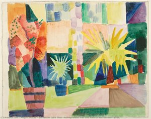 Giardino Sul Lago Di Thun (melograno E Palma Nel Giardino), 1914 — Augusto Macke