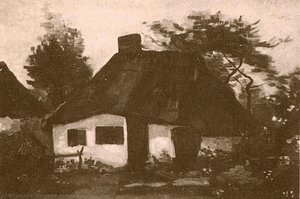 Cottage with Trees by Vincent van Gogh