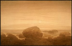 Coucher De Lune Sur Une Côte Désertée — Caspar David Friedrich