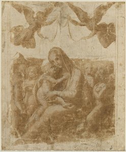 Madonna Dell'umiltà, Coronata Da Due Angeli In Volo E Circondata Da Sei Altri Angeli — Raffaello