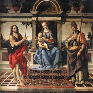 Madonna Con I Santi Giovanni Battista E Donato — Andrea Del Verrocchio