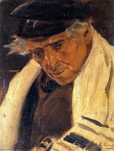 Studio Di Testa Di Un Uomo (anche Conosciuto Come Ebreo Sephardita Con Taliàs, A Sinistra) — Max Liebermann